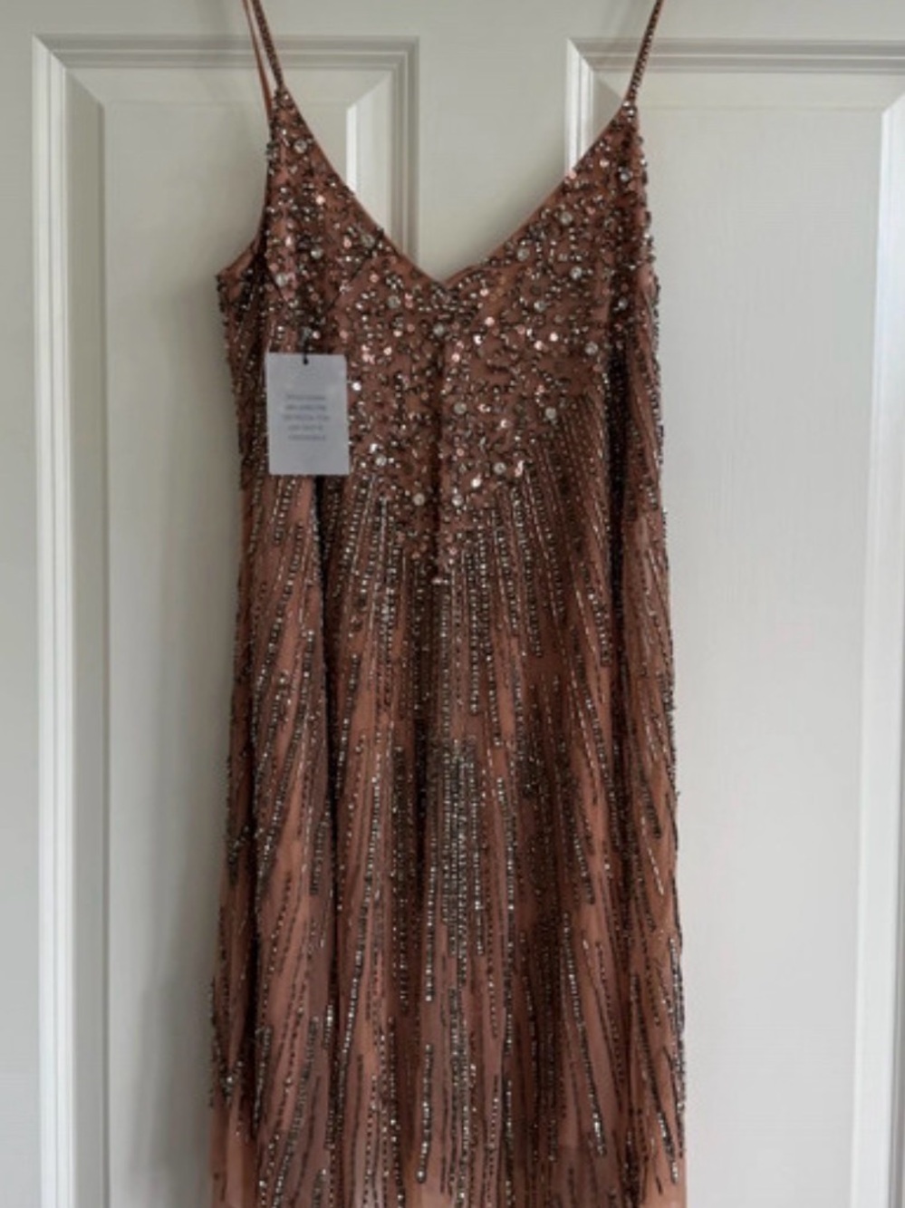 REVOLVE Beaded Spaghetti-Strap Mini Dress in Dusty Rose